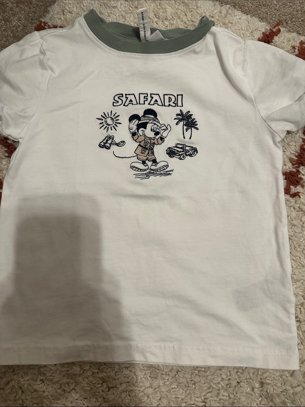 Janie and Jack x Disney White Safari Graphic Tee with Green Trim